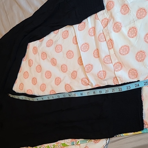 American Rag women's small smocked elastic waist, cuffs, crochet-trim soft pants - Picture 10 of 11